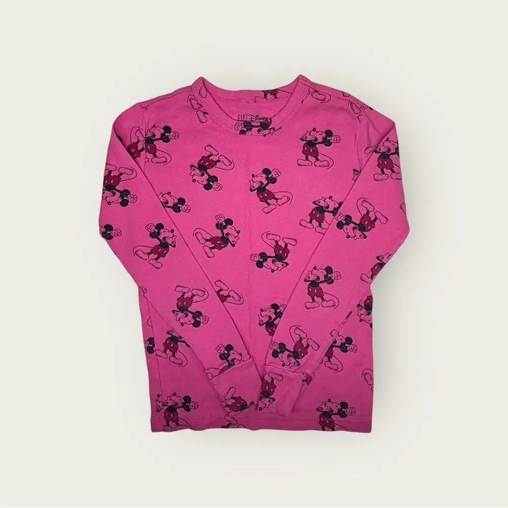 Gap Kids | Disney Mickey Mouse Long-Sleeve Pajama Top | Pink | Size 8